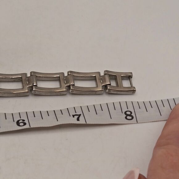 "5/$25" Silvertone Square Link Chain Bracelet - Picture 6 of 10